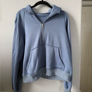 Women's Light Blue Half-Zip Sweater